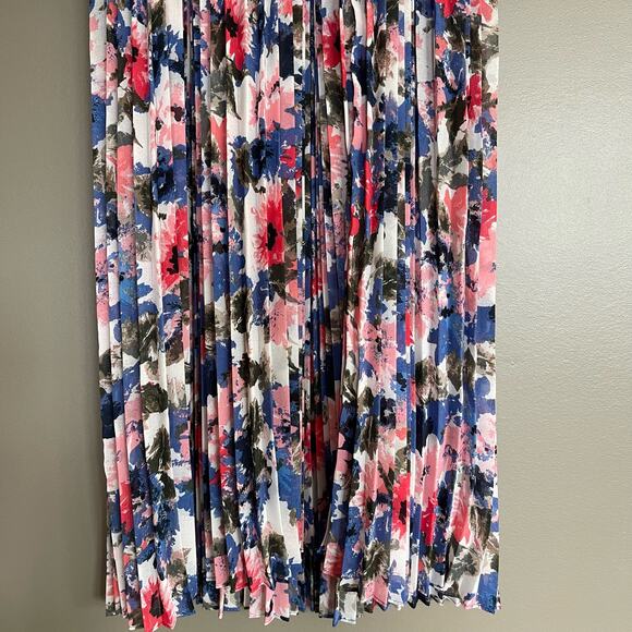 NWT Misa Los Angeles Juliana Dress Size XS Floral Pleated Chiffon Colorful Sheer - Picture 12 of 16